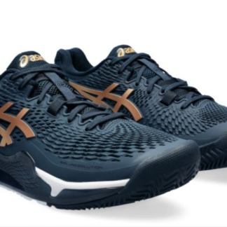 ASICS GEL RESOLUTION 9 CLAY FRENCH BLUE PURE GOLD 2024 PADEL SHOES